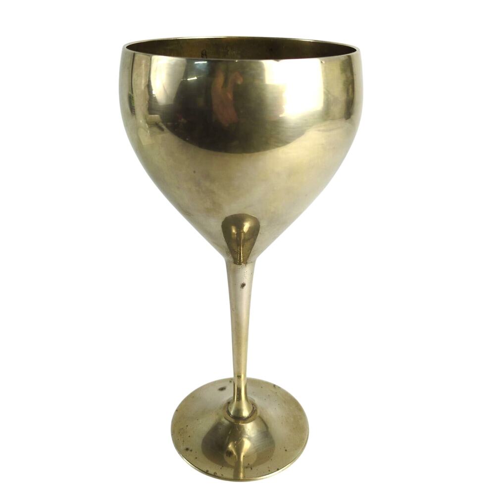 Vtg Leonard EPNS 7.5" Wine Goblet Chalice Stem Cup, Electro Plated Nickel Silver